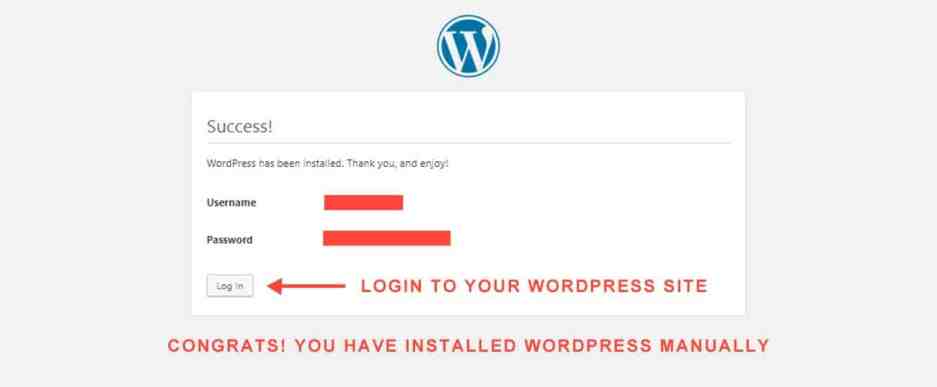 WordPress इंस्टॉल हो गया 